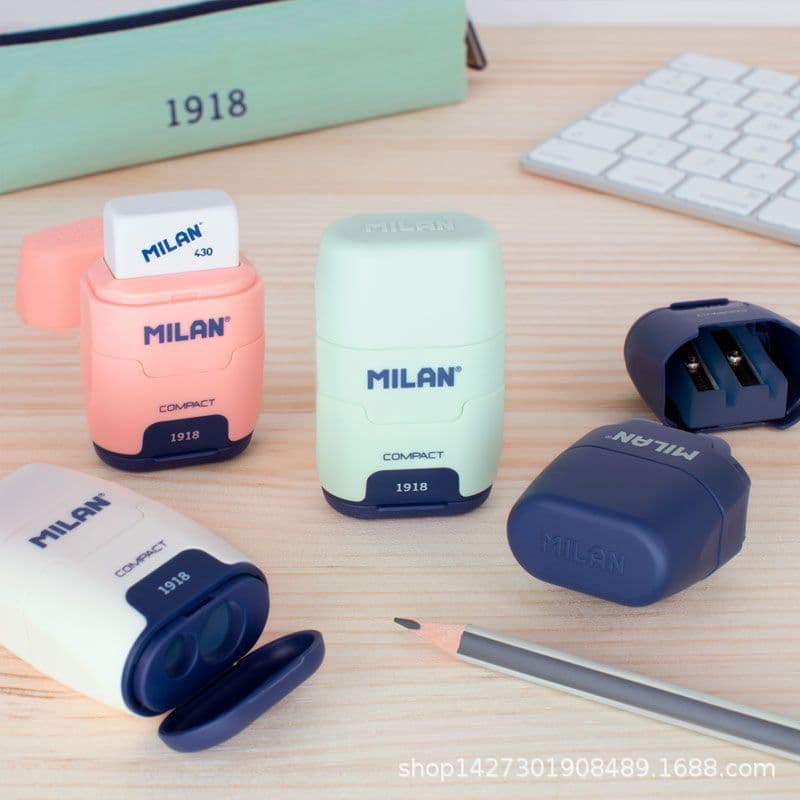MILAN Milan rubber double hole pencil sharpener 1918 series 4703116SNC rubber pencil sharpener