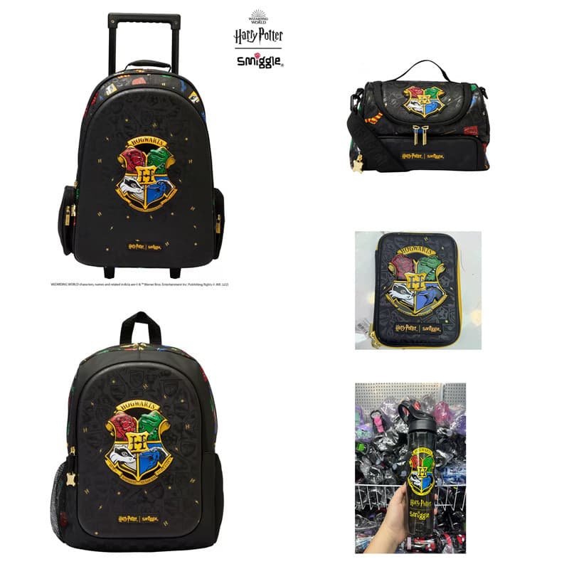 Australian smiggle Harry Potter children's stress-reducing backpack primary school student backpack meal bag pen box water cup