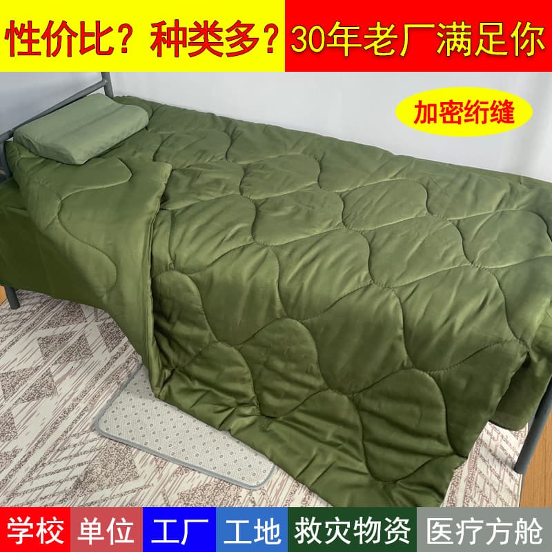 Custom emergency project insulation quilts, student dormitory mattress pads, disaster relief bedding, winter single cotton padded quilts