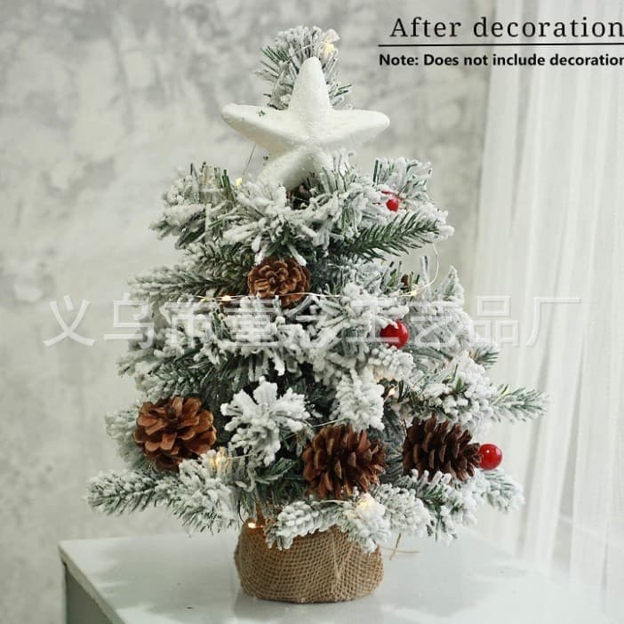 30cm Christmas Green Flocked PVC Mini Christmas Tree Small Desktop Christmas Tree Decoration