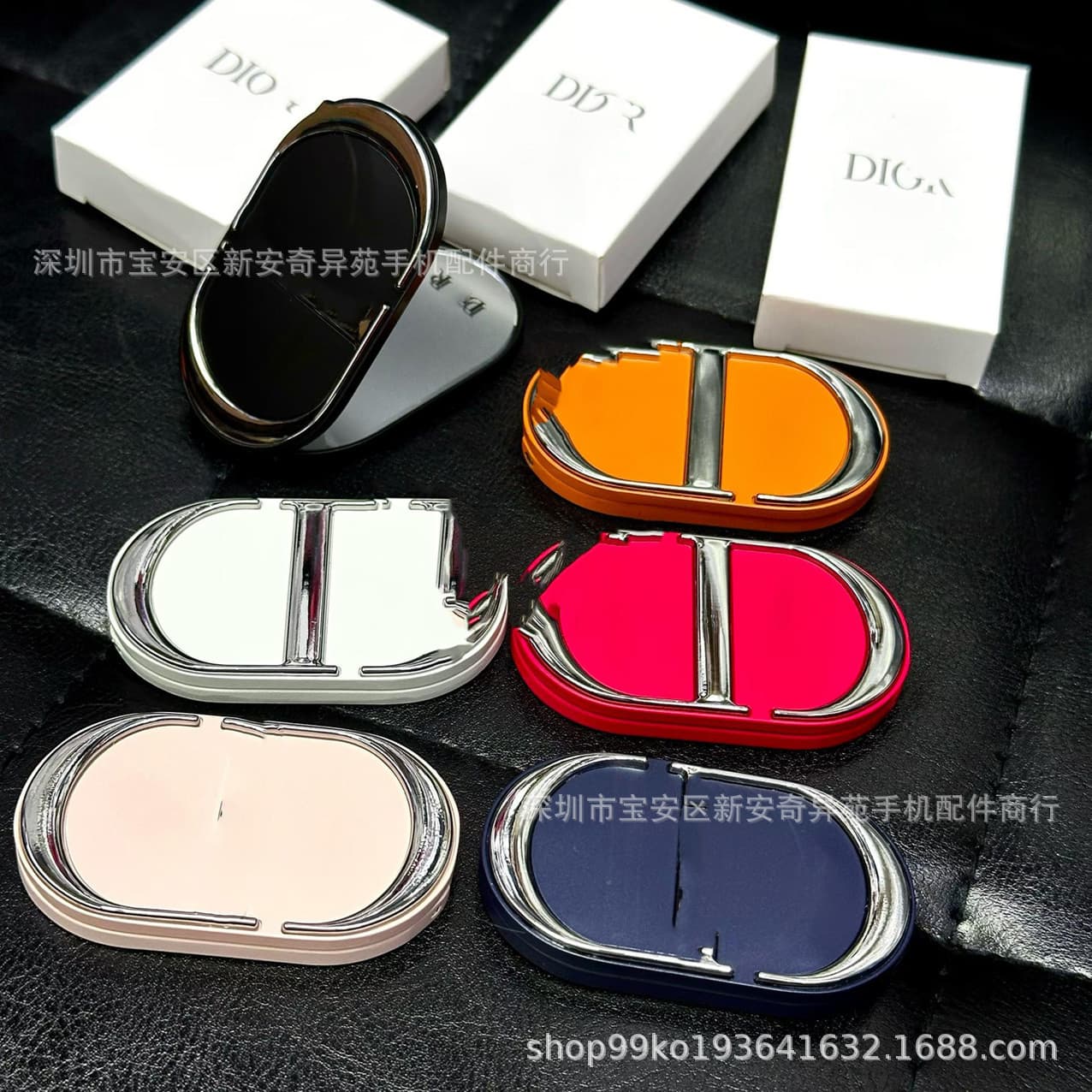 Cross-border popular model, adhesive-backed mobile phone holder, suitable for all Apple models, make-up mirror, new mirror holder