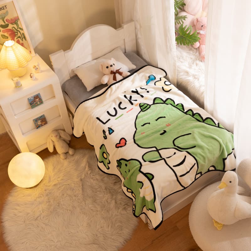 Cartoon Children's Small Flannel Blanket Baby Air Conditioning Blanket Coral Fleece Throw Rug Soft Cozy Nursery Decor