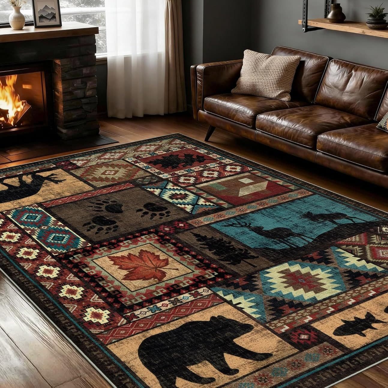 Amazon American Country Vintage Carpet Living Room Full Plush Durable Rug Bedroom Decorative Ethnic Style Carpet