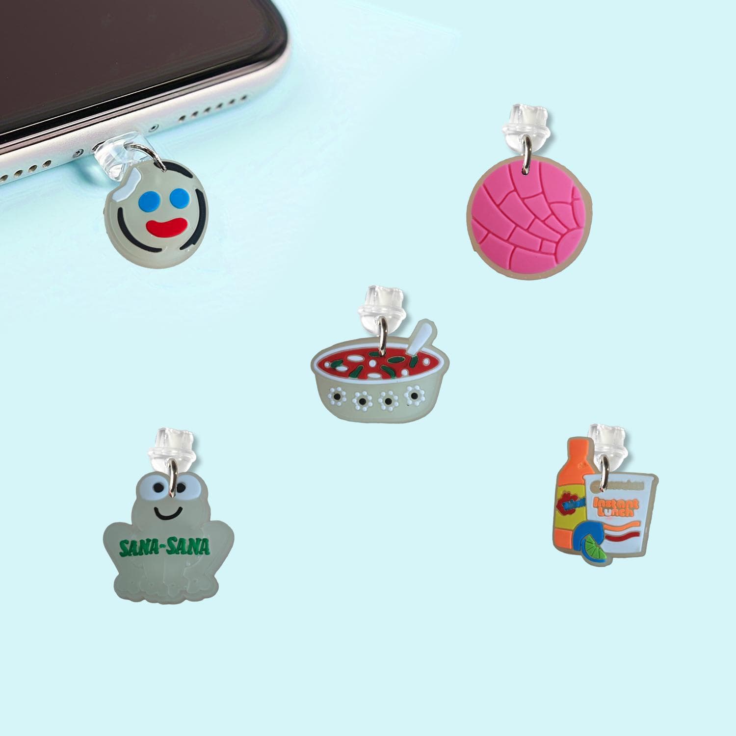 Amazon Fluorescent Mexico Phone Dust Plug Shein Portable Pendant PVC Soft Rubber Cross-border Hot Selling Tail Plug