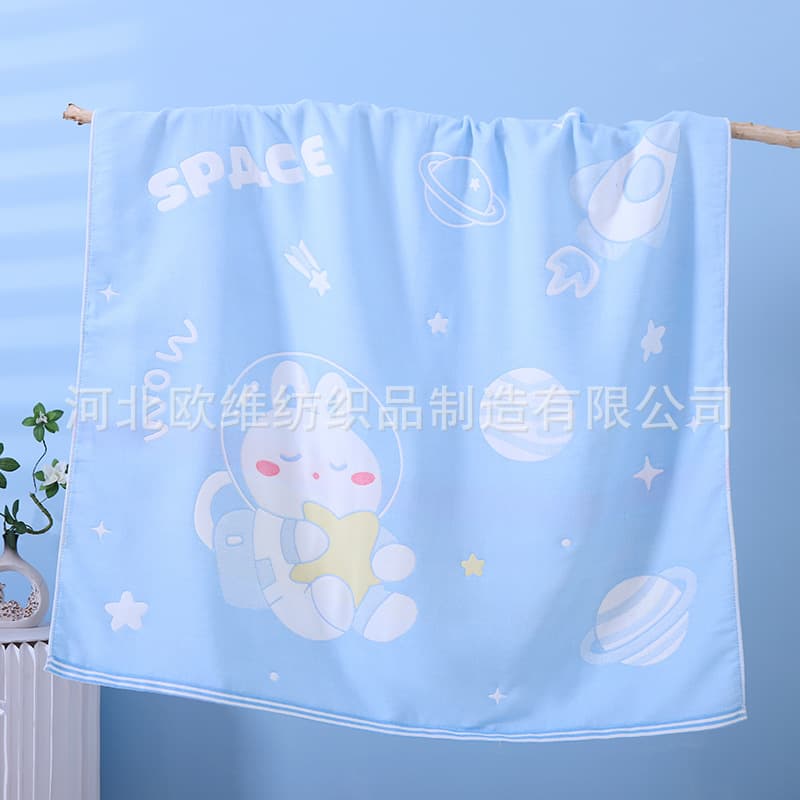 Factory wholesale six-layer gauze thickened children's quilt 110*110cm cartoon print kids cover blanket, air-conditioner comforter