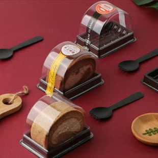 Bread Packaging Box, Transparent Blister Pack for Swiss Roll, Tiger Skin Roll, Sliced Cake, Baking Pastry, Half-Round Internet-Famous Cake Roll