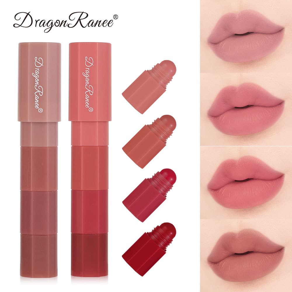 Cross-border Gift Set Four-Piece Lipstick Pen Matte Nude Lipstick Set Portable Sample Size Lipstick Set