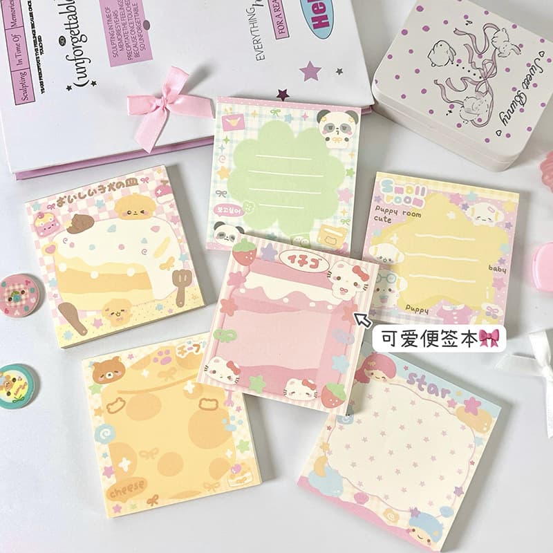 Original Dog Design Notepad, Cute Non-adhesive Tear-off Message Memo Book, Student Aesthetic Journal Material