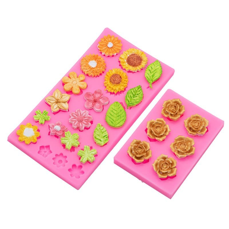 New Flower Decoration Sunflower Rose Leaf Silicone Mold DIY Cake Dessert Baking Decoration Accessories