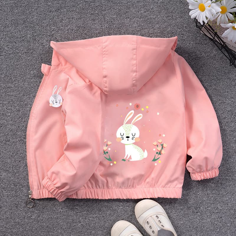 Autumn New Arrival Casual Girl's Jacket Coat Small Kids Windbreaker Baby Girl Open Cardigan Hooded Top Children's Wear