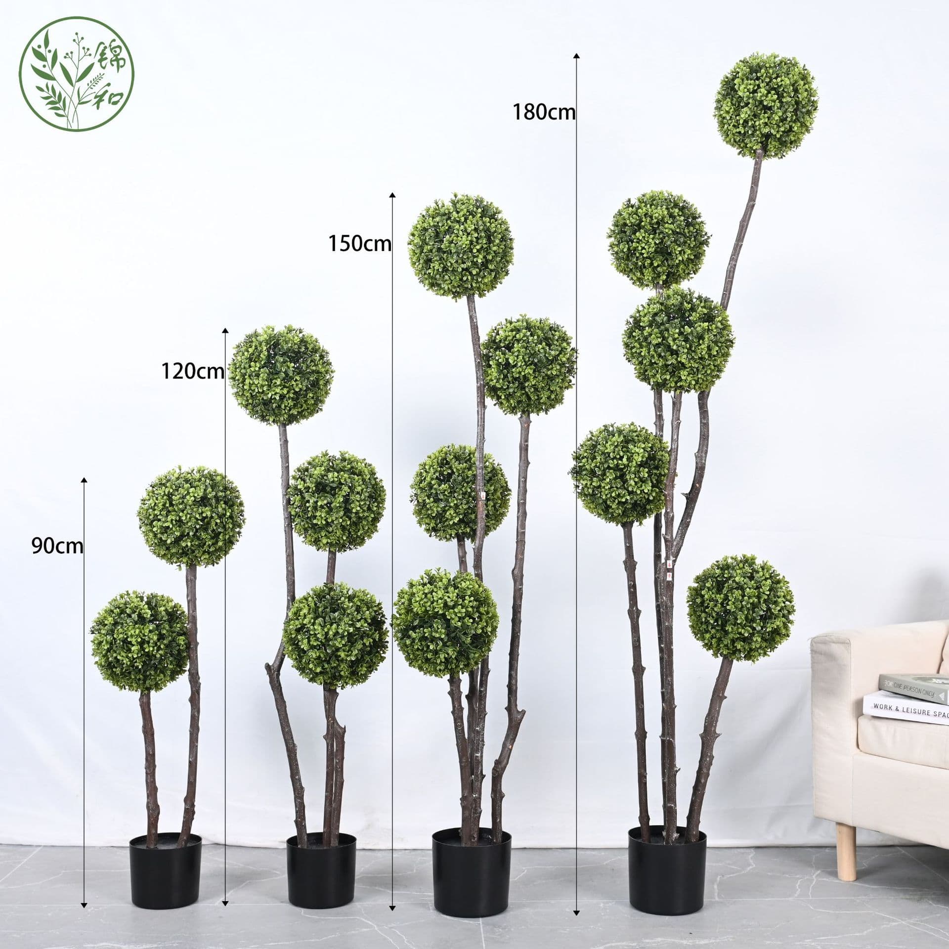 Popular simulated green plants, indoor decoration, potted plants, window decorations, privet Milan grass ball, spherical plants, wholesale landscaping