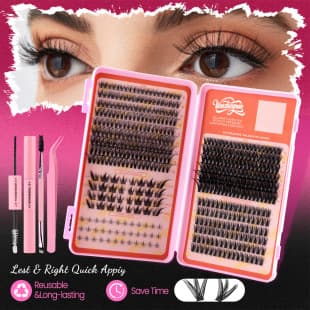 Amazon Best-Selling Asian New Large-Capacity Lash Book DIY Segmented Hot-Melt Flare Lashes Amazon False Lash Set