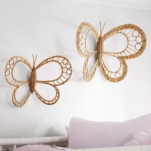Nordic Style Rattan Woven Decoration, Grass Woven Butterfly Shape Wall Decoration, Homestay and Hotel Photography Prop, Wall Hanging Ornament