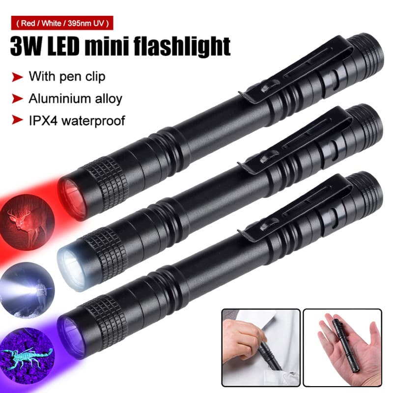 Cross-border Portable Mini LED Flashlight Aluminum Pen-shaped Household Flashlight AAA Outdoor Bright Light