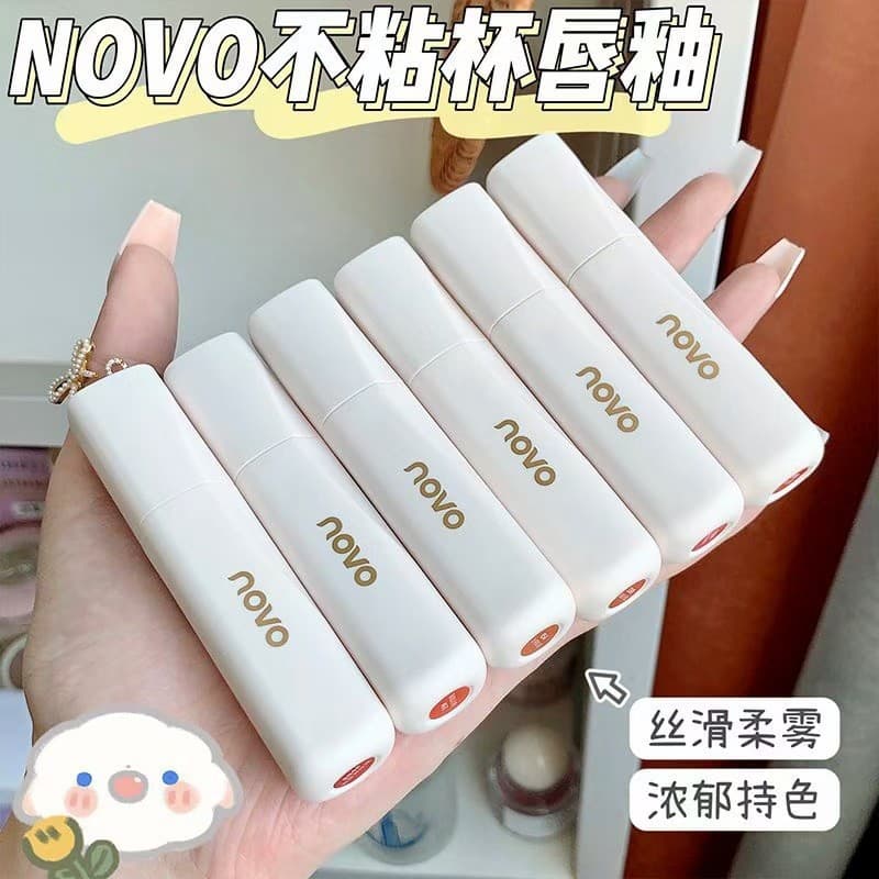 NOVO Temptation Soft Mist Lip Glaze Matte White Lasting No Fade Cup Waterproof Mist Lip Liquid Student Wholesale