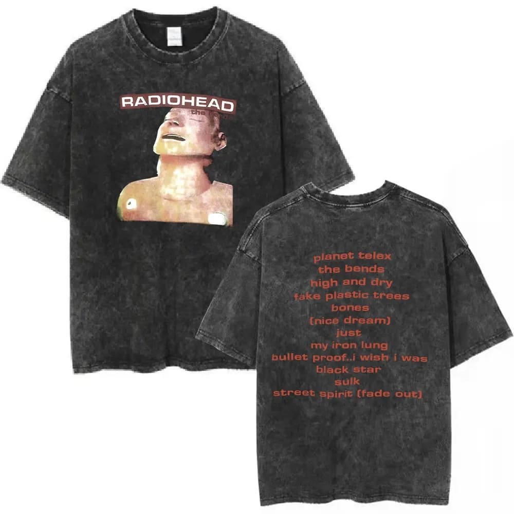 Rock Band Radiohead The Bends Vintage Washed T-shirt Men Women