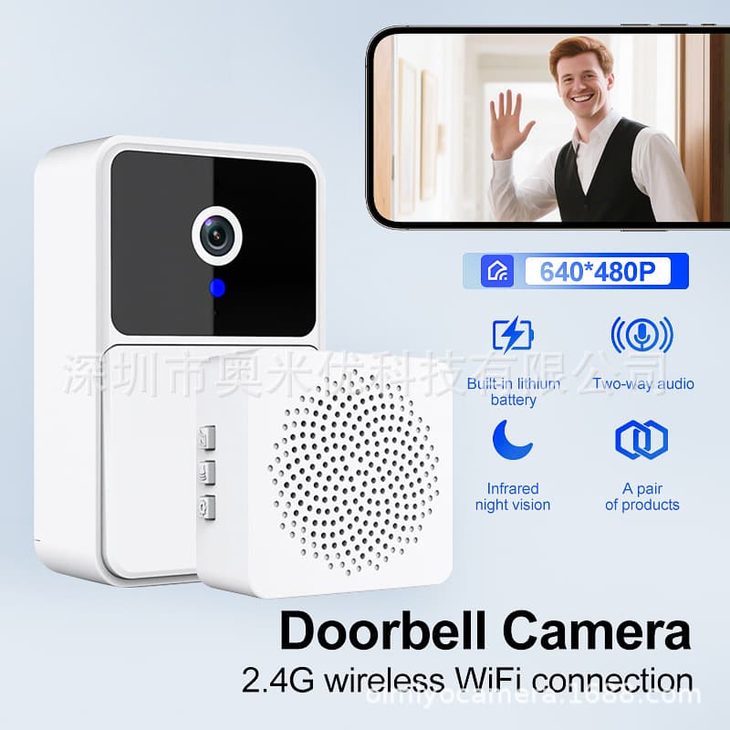 Manufacturer Wholesale Smart Video Doorbell Wireless Remote Home Monitoring Video Intercom High-Definition Night Vision Capture