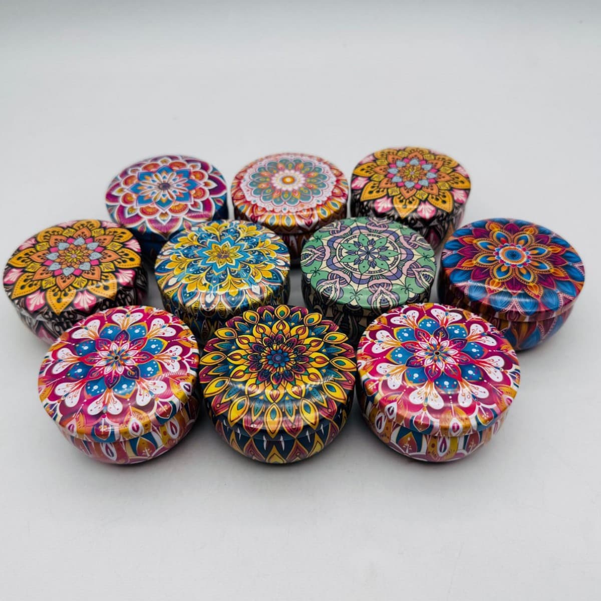 2.2oz Vintage Tin Mandala Candy Jar/Scented Candle Jar (Spot Goods, Cross-border Eating, Amazon)