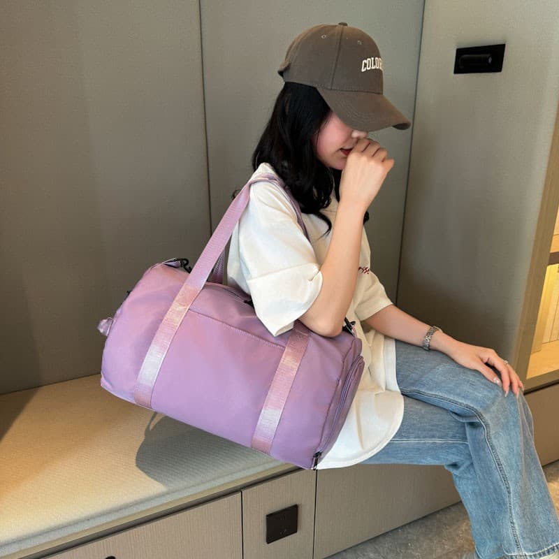 Cross-Border Large-Capacity Sports and Fitness Bag, Portable Travel Bag, Can Be Attached to a Trolley, Portable Dry and Wet Separation Luggage Bag