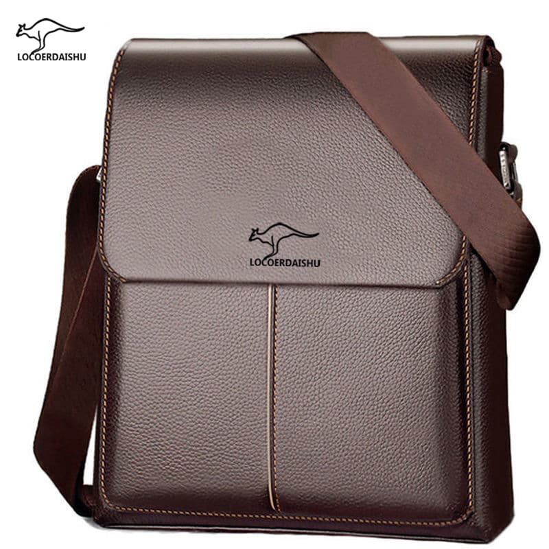 Baoding Baigou Leather Texture Men's Bag Shoulder Bag Flap Crossbody Bag Business Document Casual Bag Trendy Men
