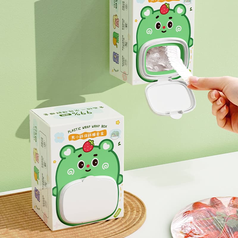 No-Drill Wall-Mounted Dispenser for Disposable Plastic Wrap Bags, Kitchen Household Essential