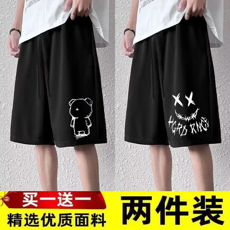 2026 summer Korean style sports shorts for boys, all-match pants, straight leg pants, beach pants, trendy casual pants
