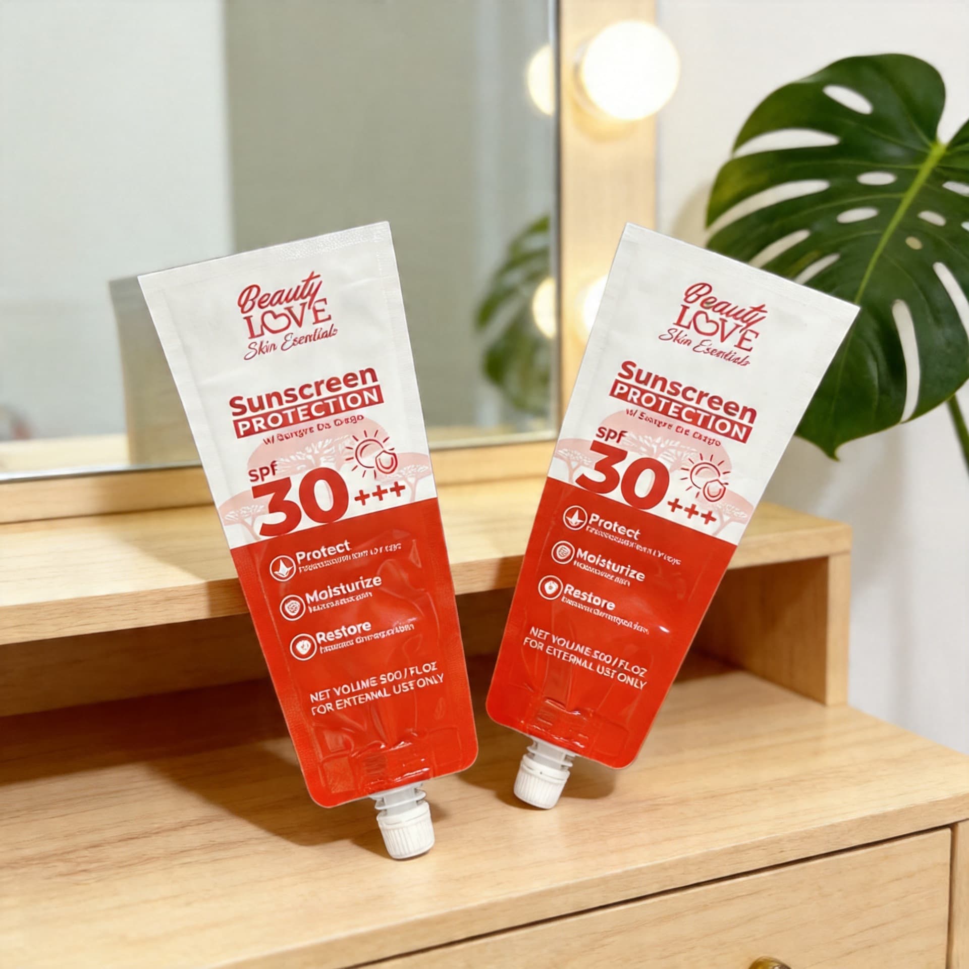 Sunscreen Mini Spout Pouch Lotion Essence Liquid Sample Bag Shaped Aluminum Foil Cosmetic Spout Pouch