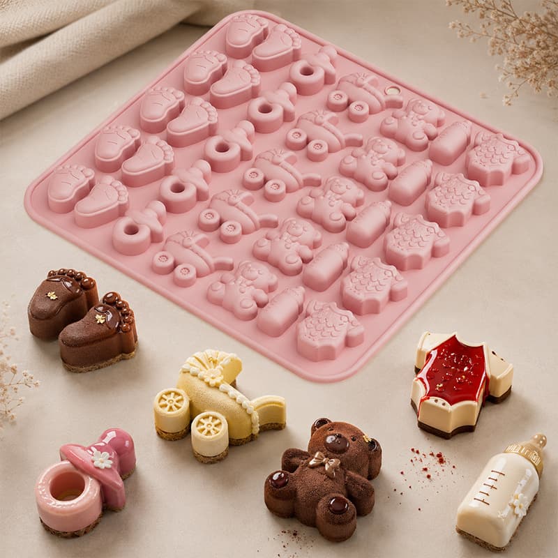 Yanying new mother and baby carriage pacifier baby series food grade silicone mousse cake chocolate mold baking