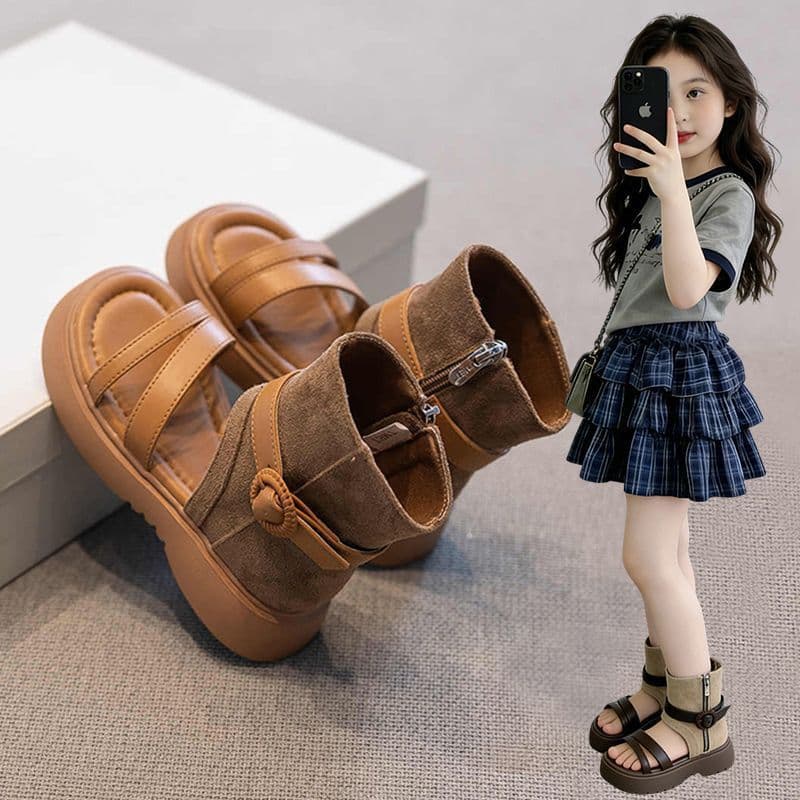 Girls Sandals 2026 Summer New Style Little Girls Roman Shoes Soft Sole Children's Sandals Open Toe Princess Style Hot Selling