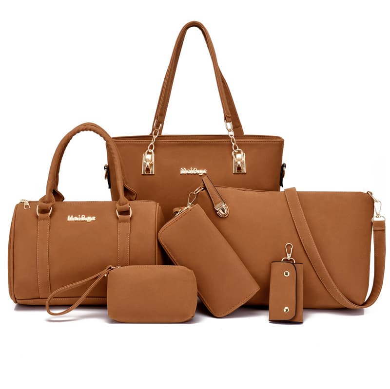 Cross-border Foreign Trade Multi-piece Set 2025 New PU Fashion PU Mother-Daughter Bag Six-Piece Set Handbag Shoulder Crossbody Women's Bag