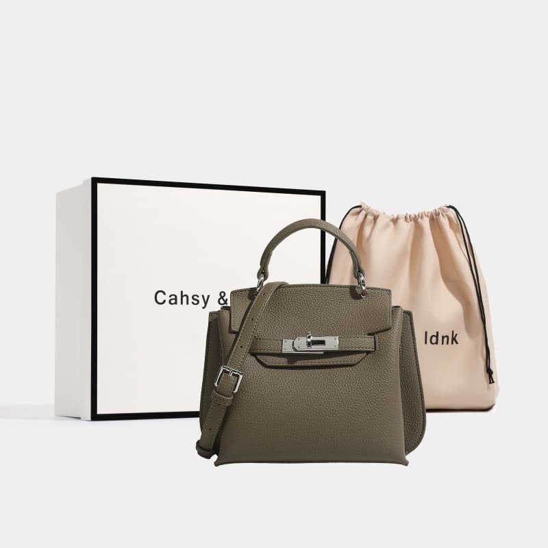 Genuine Leather Women's Bag 2026 New Spring/Summer Mini Kelly Bag, High-End Fashion Single Shoulder Bag, Small Crossbody Bag