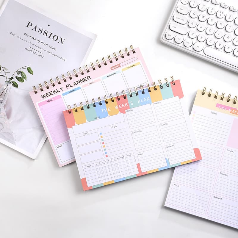 Cross-border customized A5 creative weekly planner PP surface color coil WeeklyPlanner thickened notebook