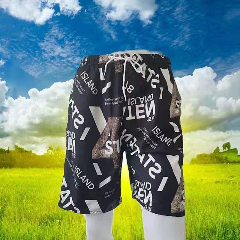 Surfing shorts, hot spring beach pants, men's rafting casual sports printed shorts, big pants, street stall trend