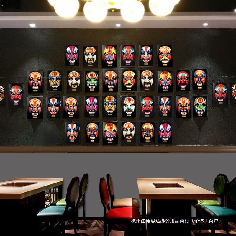 Opera Mask Ornament, Peking Opera Pendant, Hot Pot Restaurant Dining Decoration, Chinese Characteristic Gift for Foreigners
