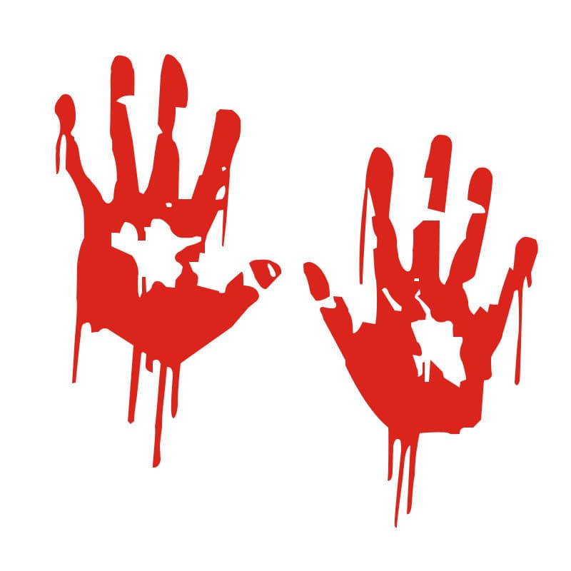 Cross-border Car Sticker Reflective Decal Personalized Blood Handprint Rear Window Sticker Waterproof Sunproof Palm Print Body Decal