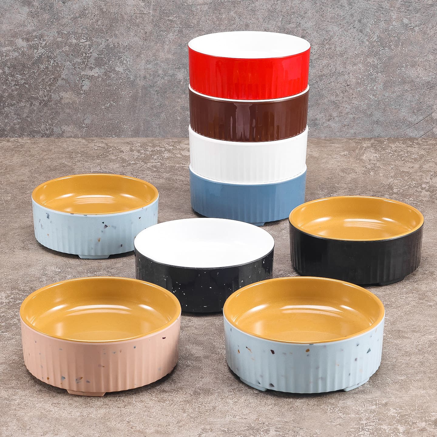 Internet celebrity Haidilao food stall special melamine tableware commercial seafood hot pot side dish plate self-selected dish display plate