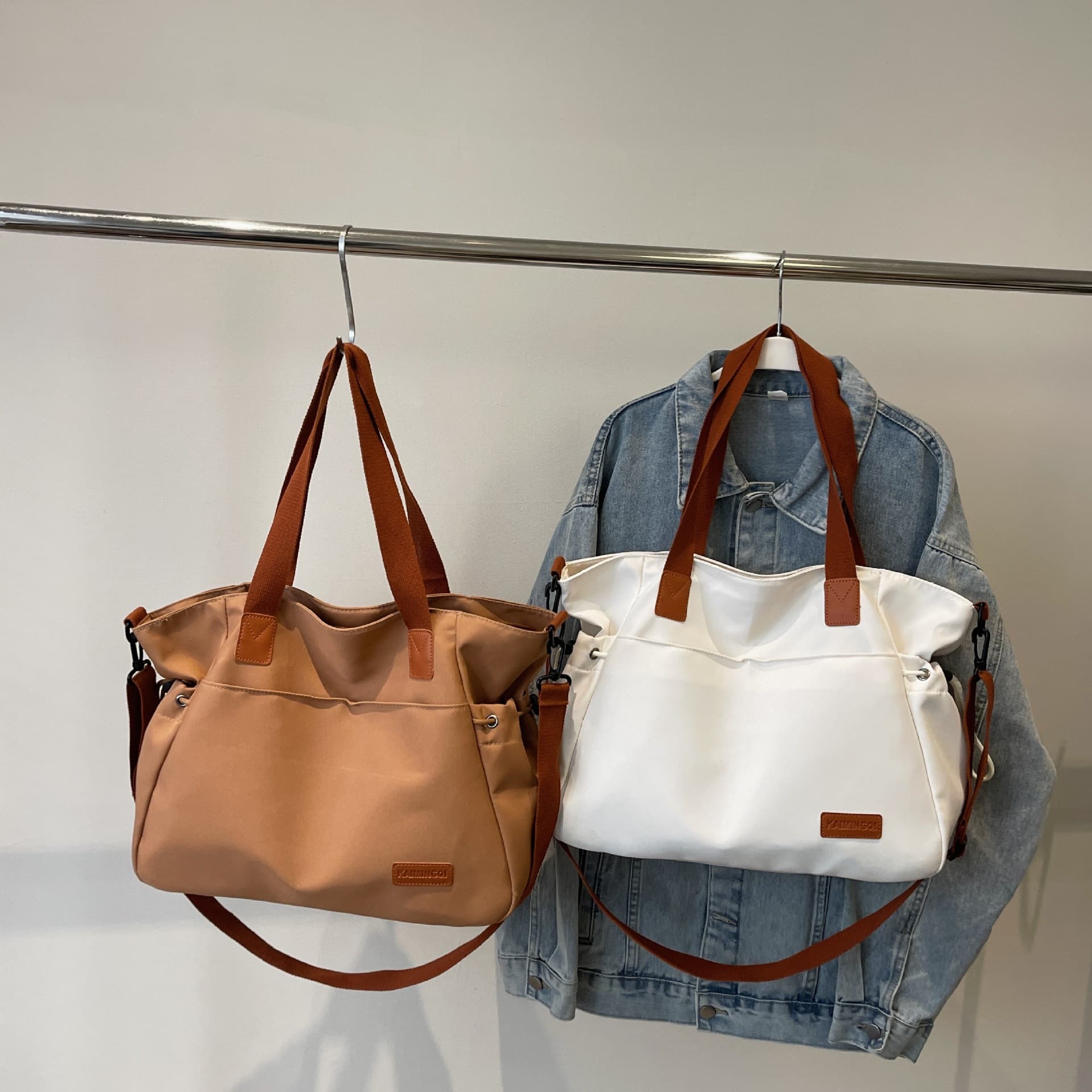 Large Capacity Canvas Bag Women Tote Bag 2024 New College Student School Simple Handbag Shoulder Bag Commute Crossbody