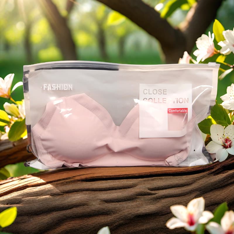 English bra packaging bags, leggings, leather pants, shorts zipper bags, children's clothing T-shirts horizontal pull PE underwear bags.