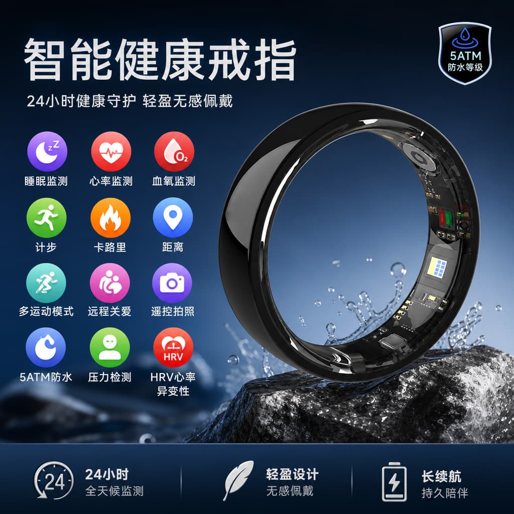 Bluetooth AI Smart Ring Health Smart Wearable Smart Ring Electronic Cross-border Smart Ring smartring