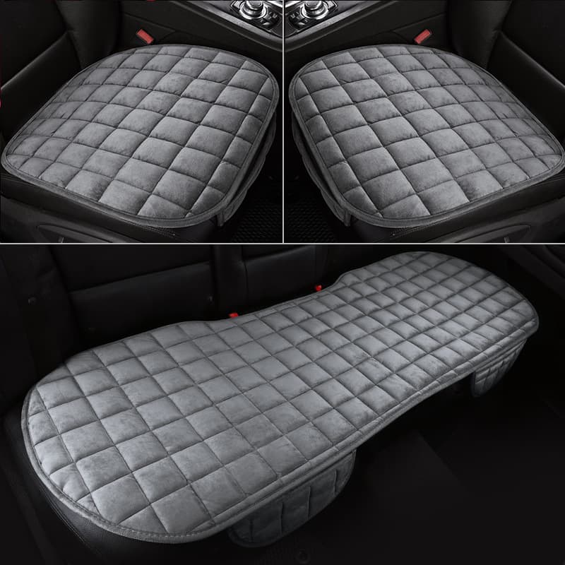 Winter Fluffy Seat Covers Thickened Warm Car Cushion Three-Piece Set, Factory Wholesale