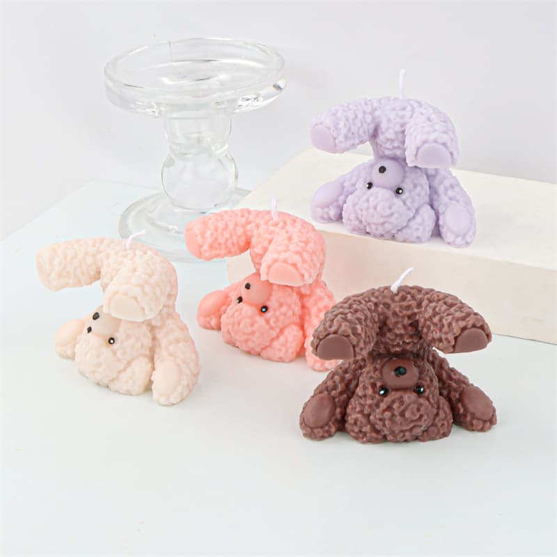 Cross-border ins cartoon inverted teddy bear niche cute style soy wax scented candle souvenir shooting props