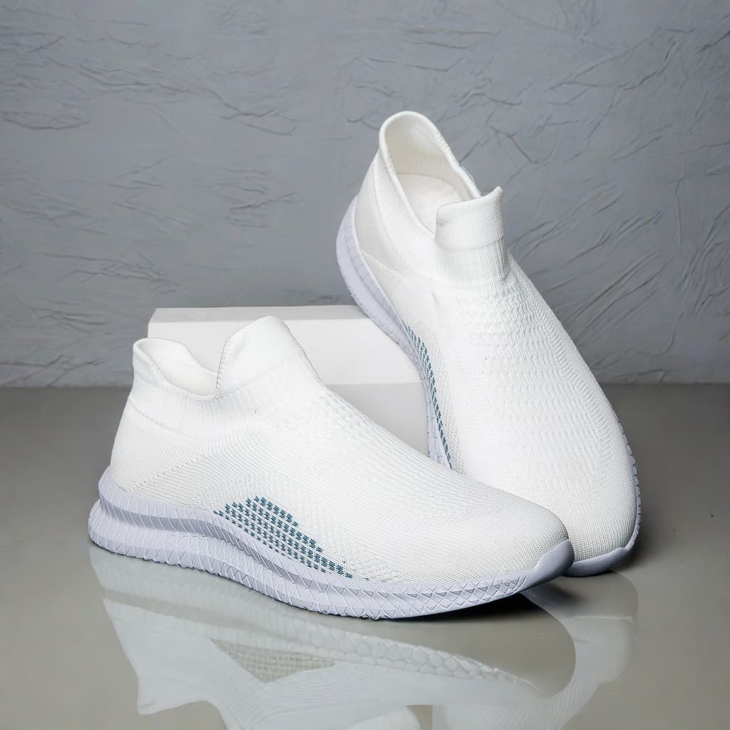 Cross-border Large Size New Popcorn Flyknit Socks Casual Running Shoes Retro Dad Shoes Trendy Men's Sneakers