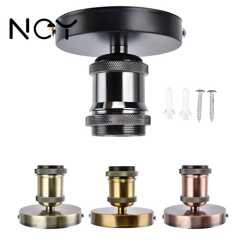 Vintage Industrial Ceiling Light Socket E27 Screw Ceramic Lamp Holder Bar Project Surface-Mounted Bulb Base Lighting Fixture Accessories
