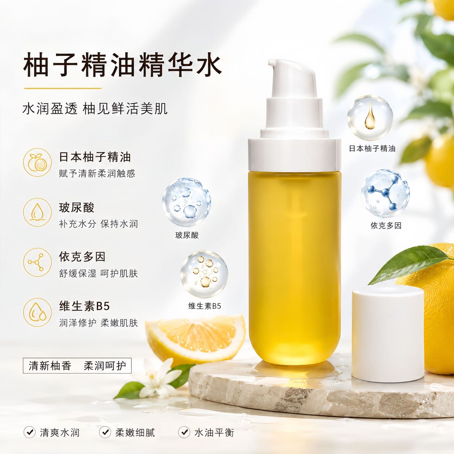 Grapefruit essential oil essence water contains Japanese yuzu essential oil, grapefruit essential oil aromatherapy, nourishing and hydrating raw materials wholesale