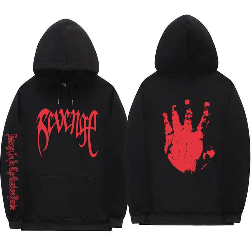 Xxxtentacion Men's and Women's Ribbed Cuff Hoodie Revenge Streetwear Hoodie Sweatshirt