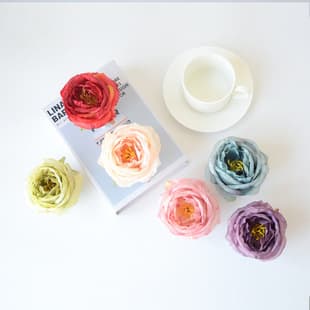 European Style Large Rose Head Flower, Vintage Silk Flower Fake Flower Artificial Flower for DIY Handmade Decoration Flower Wall Accessory Headpiece
