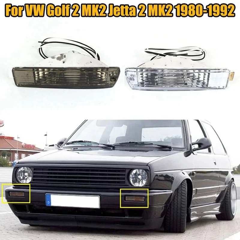 Crystal Bumper Light for Volkswagen Jetta Golf 2 Golf MK2 Modified Turn Signal