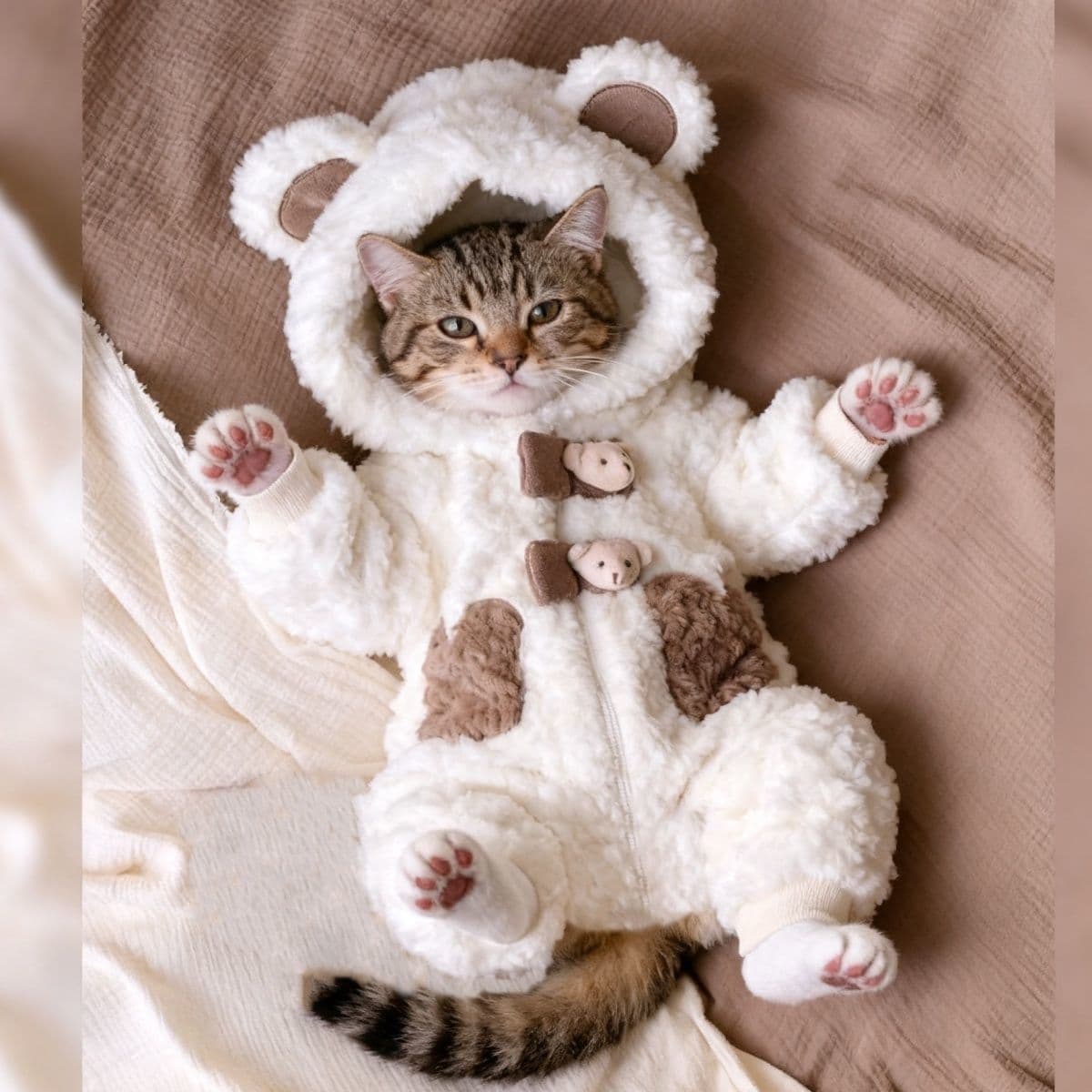 Pet winter clothes, cat and dog one-piece four-legged clothes, plush and cute coat, warm clothes and sweatshirt cloth
