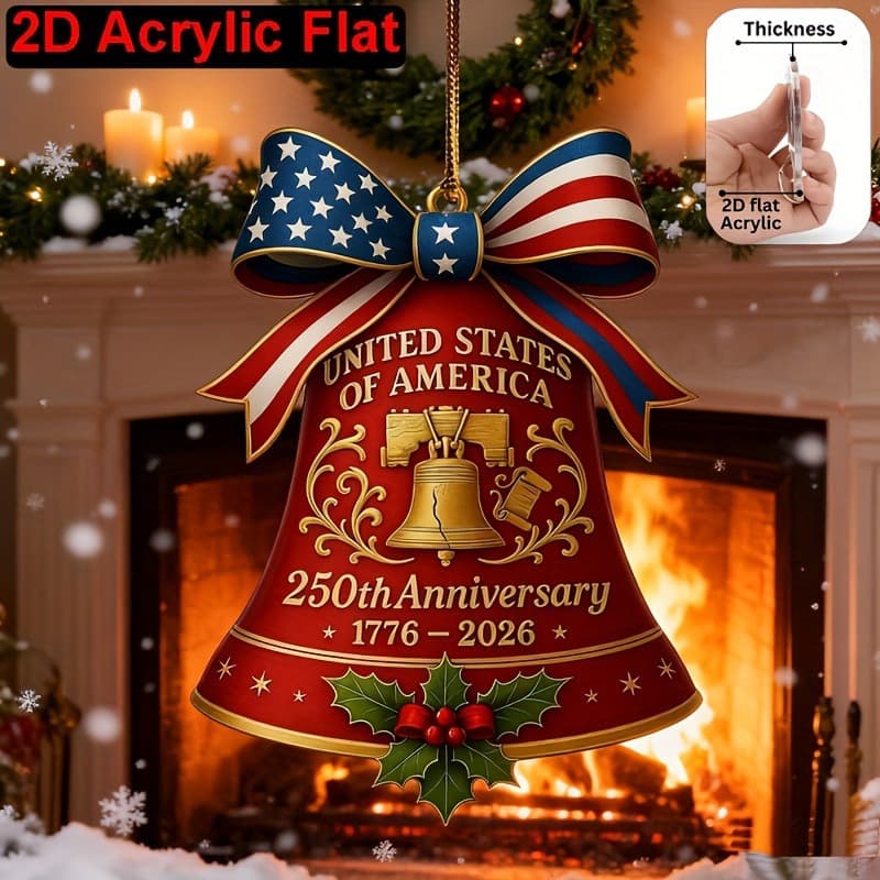 Cross-border New Product United States 250th Anniversary Bell Ornament Decorative Gift