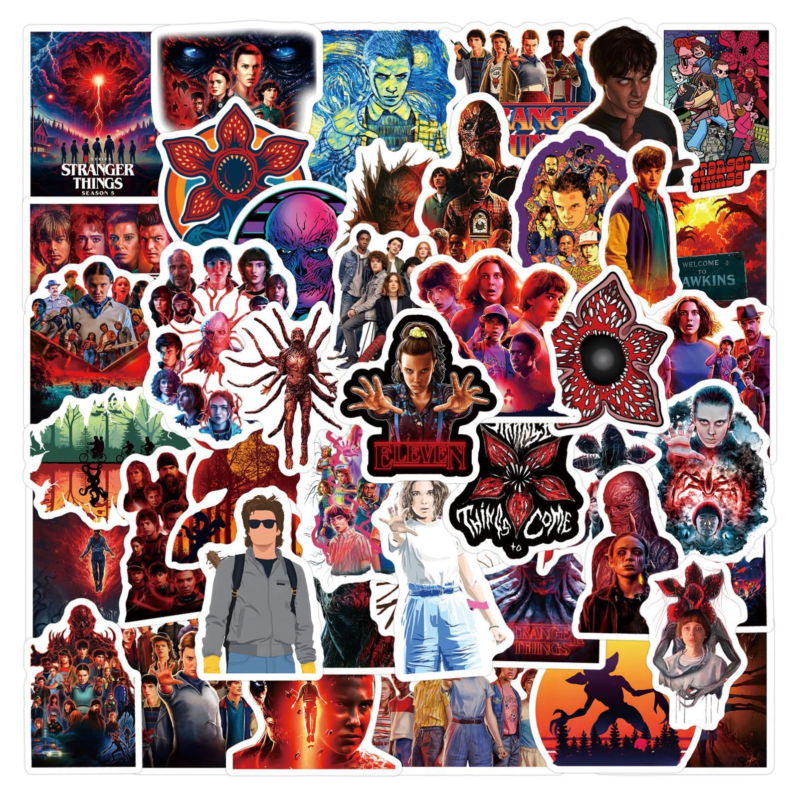 60 new American TV series Stranger Things 5 graffiti stickers, computer luggage stickers, Stranger Things
